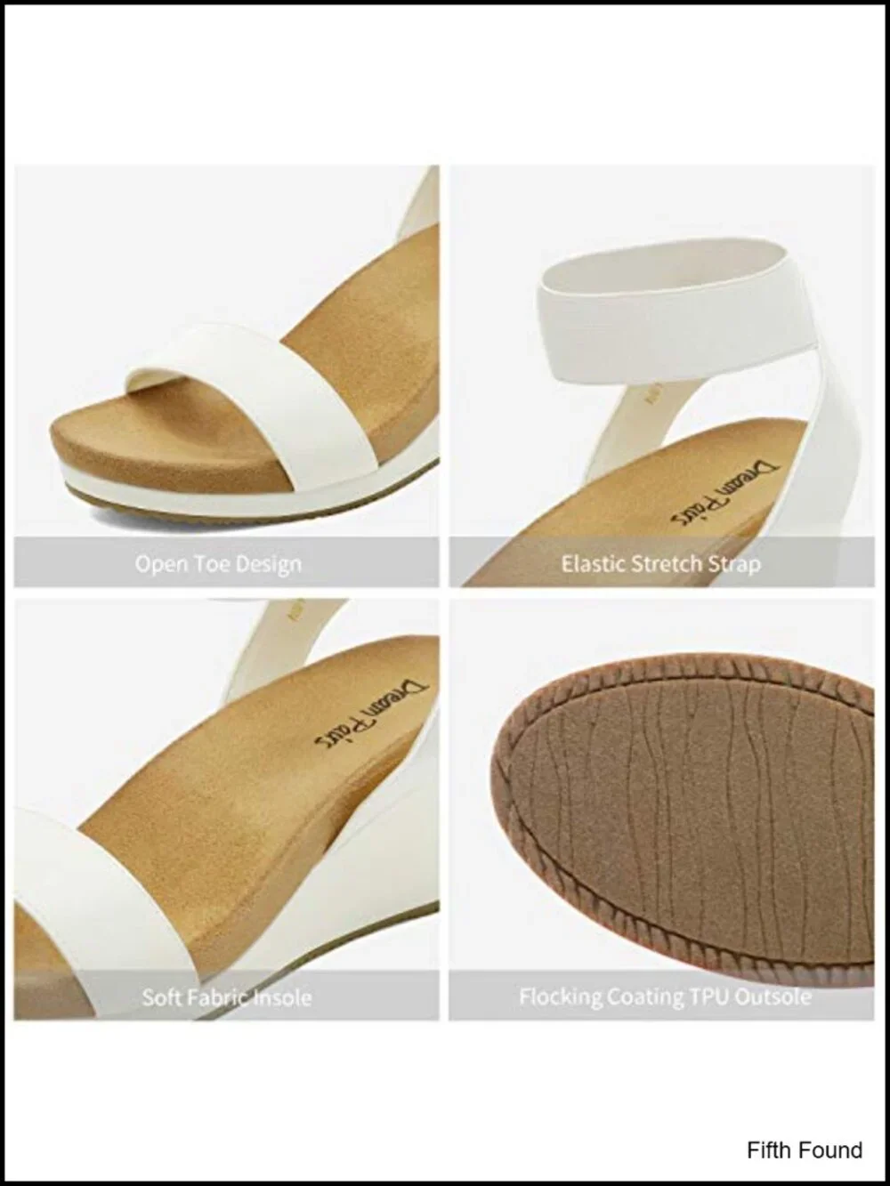 Women's Ankle Strap Platform Wedge Sandals Faux Suede Elastic Strap